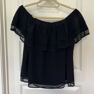 Marie Oliver Off the Shoulder Black Top Size S